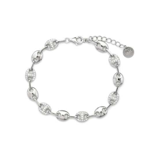 Pulsera de Plata de Ley 925 y Circonita Brillante acabado en rodio - Mione