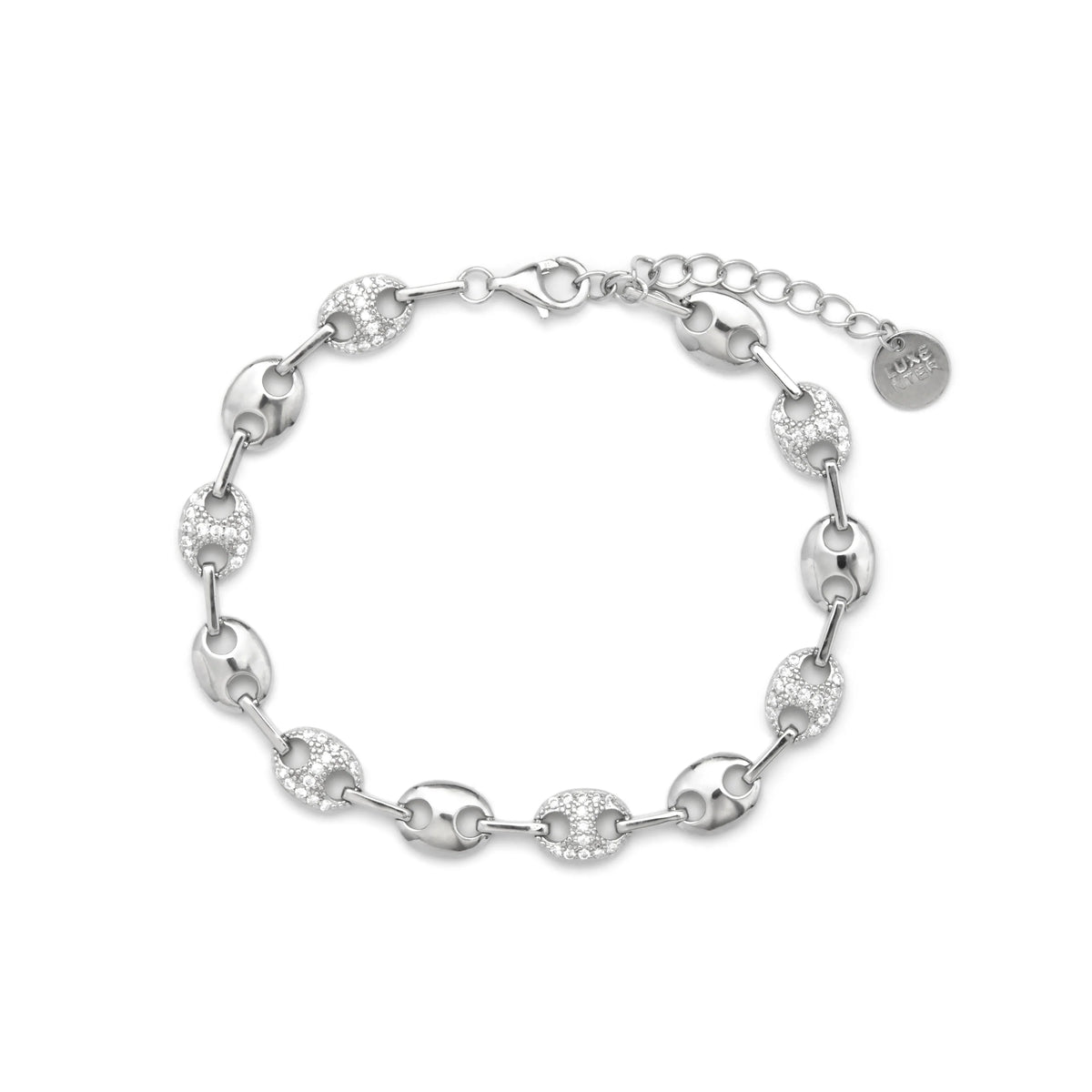 Pulsera de Plata de Ley 925 y Circonita Brillante acabado en rodio - Mione – vista 2