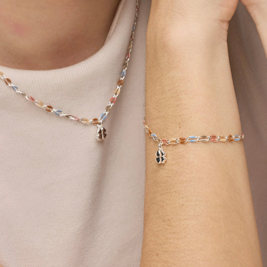 Pulsera de Plata de Ley 925 y Lacado Multicolor acabado rodio - Niryan