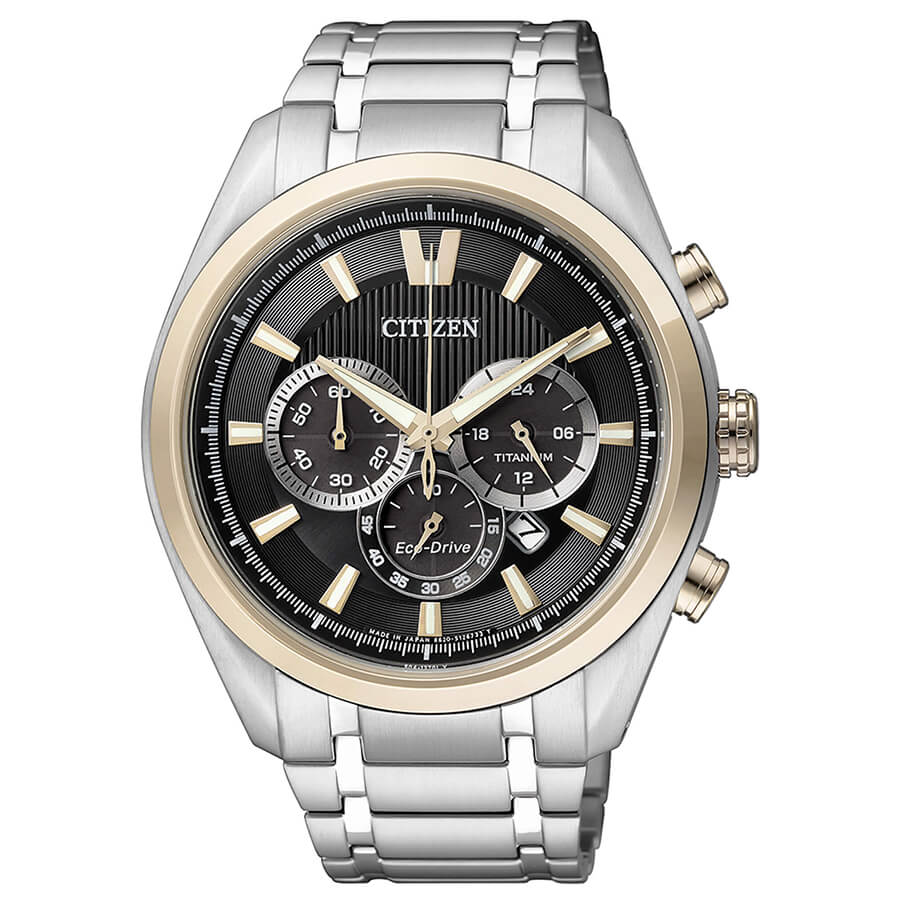 Reloj Citizen Eco Drive Titanio Esfera Negra
