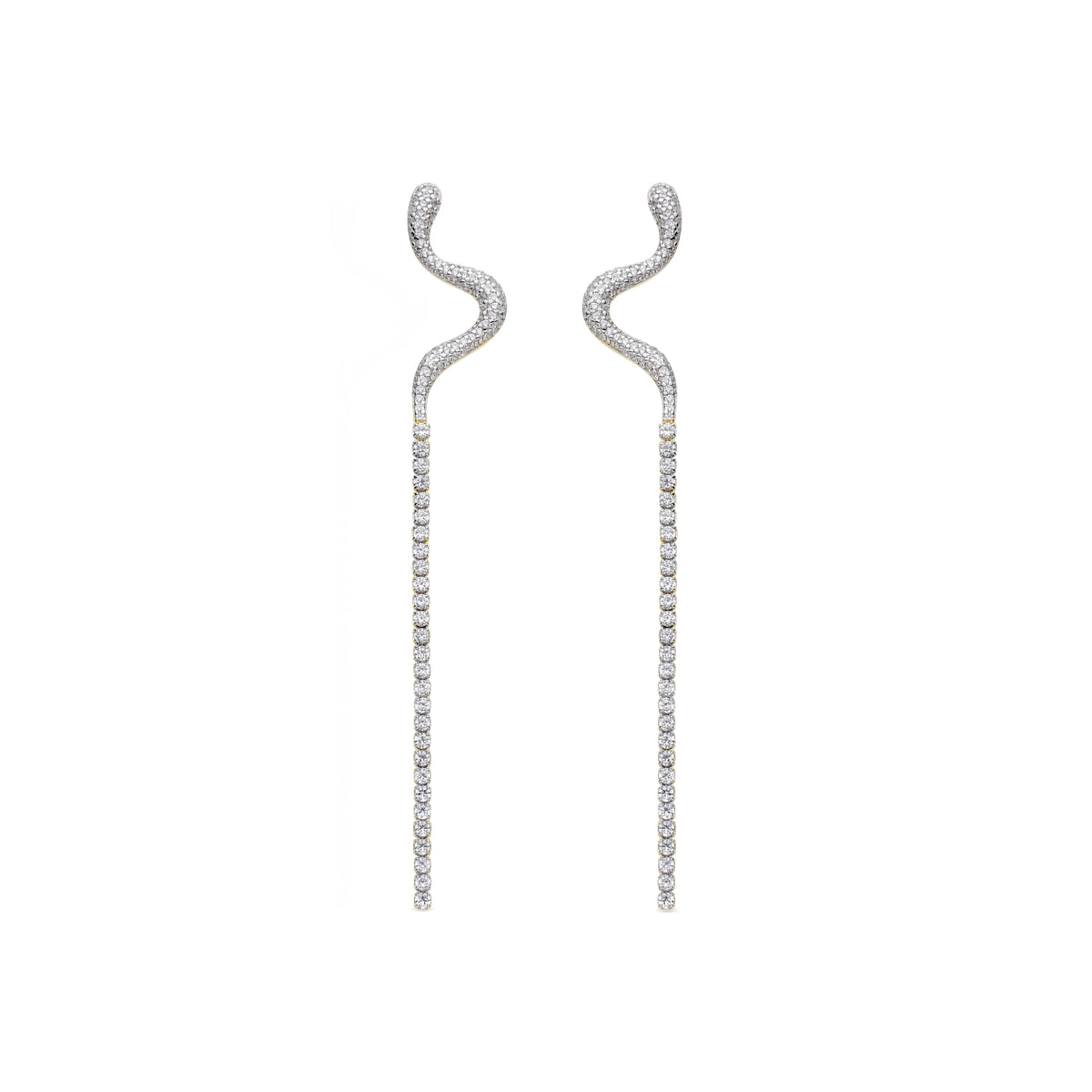 Pendientes de Plata de Ley 925 y Circonita Brillante acabados en oro amarillo de 18k - Tallax