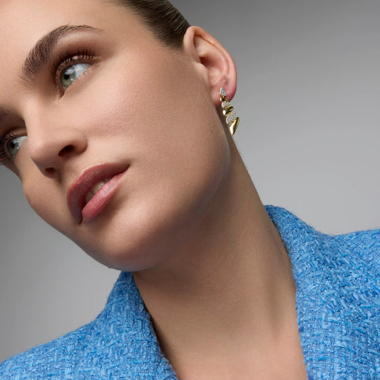 Pendientes de Plata de Ley 925 y Circonita Brillante acabado oro amarillo de 18k - Zolbak