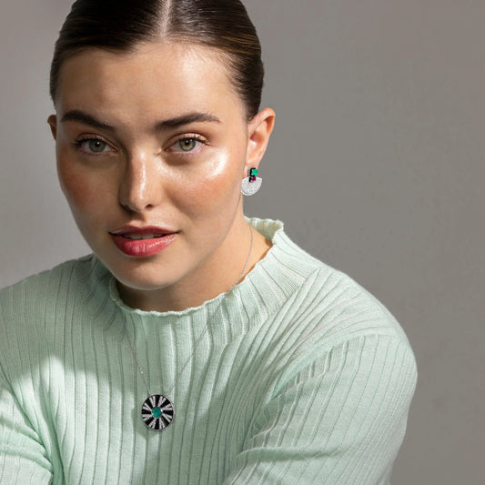 Pendientes de Plata de Ley 925 y Circonita Multicolor acabado en rodio - Kena