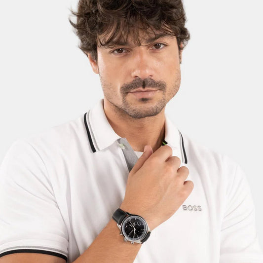 Reloj Boss de hoimbre Stratus cronógrafo de piel