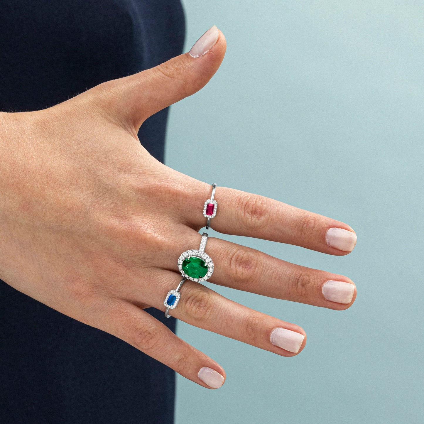 Anillo de Plata de Ley 925 y Circonita Rubí acabado en rodio - Sesh