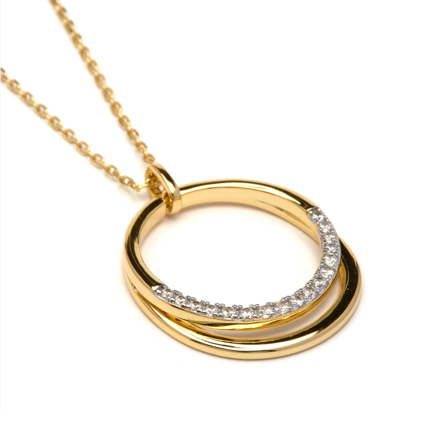 Collar de Plata de Ley 925 y Circonita Brillante acabado en oro amarillo 18k - Thisda