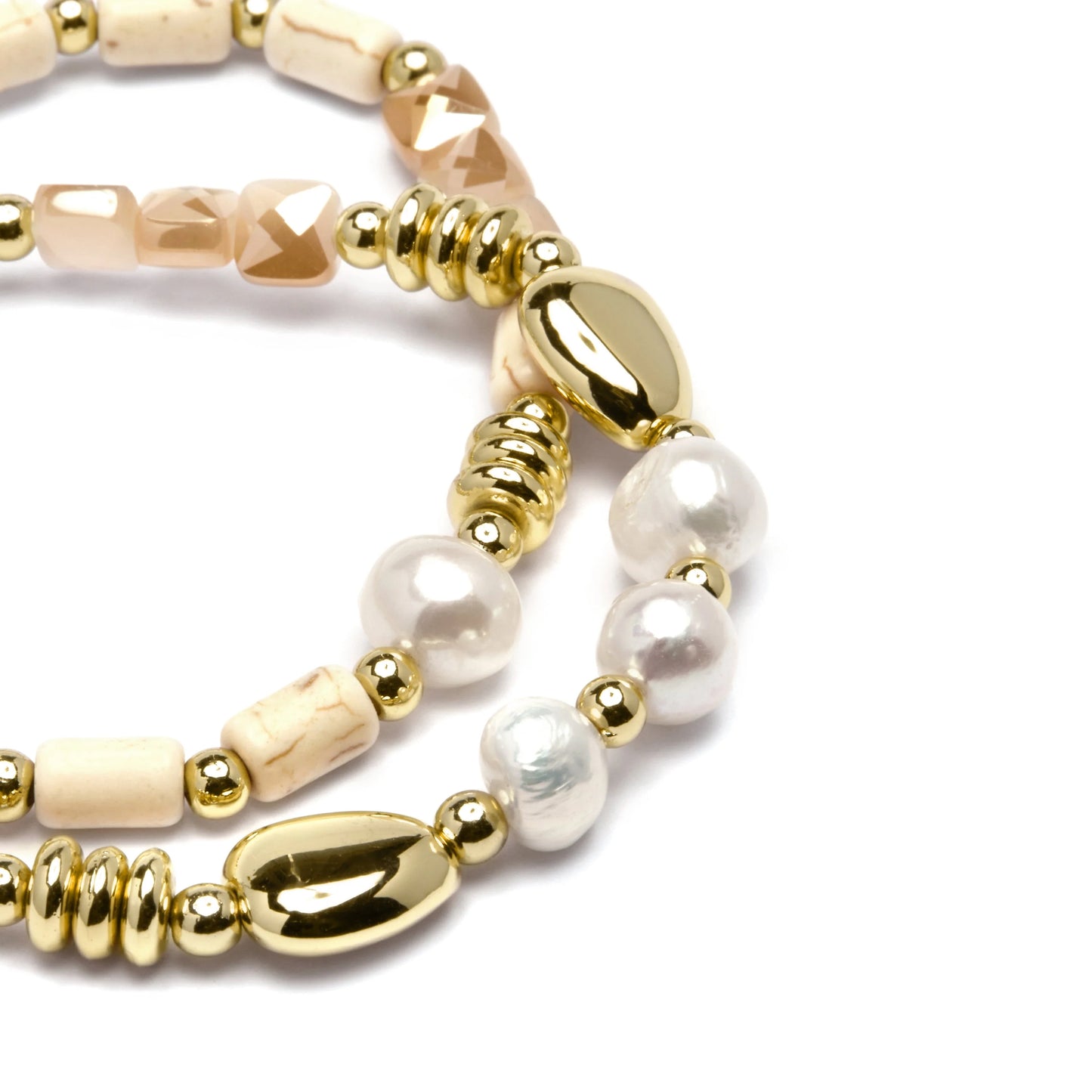 Pulsera acabado oro amarillo de 18k y Perla Blanca - Diriki