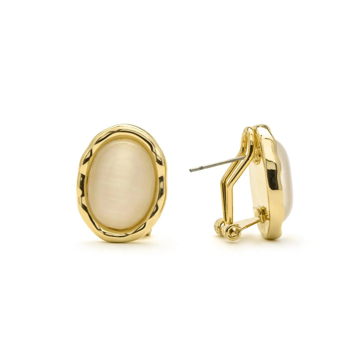 Pendientes de Ojo de Gato acabado en oro amarillo 18k - Kadrea