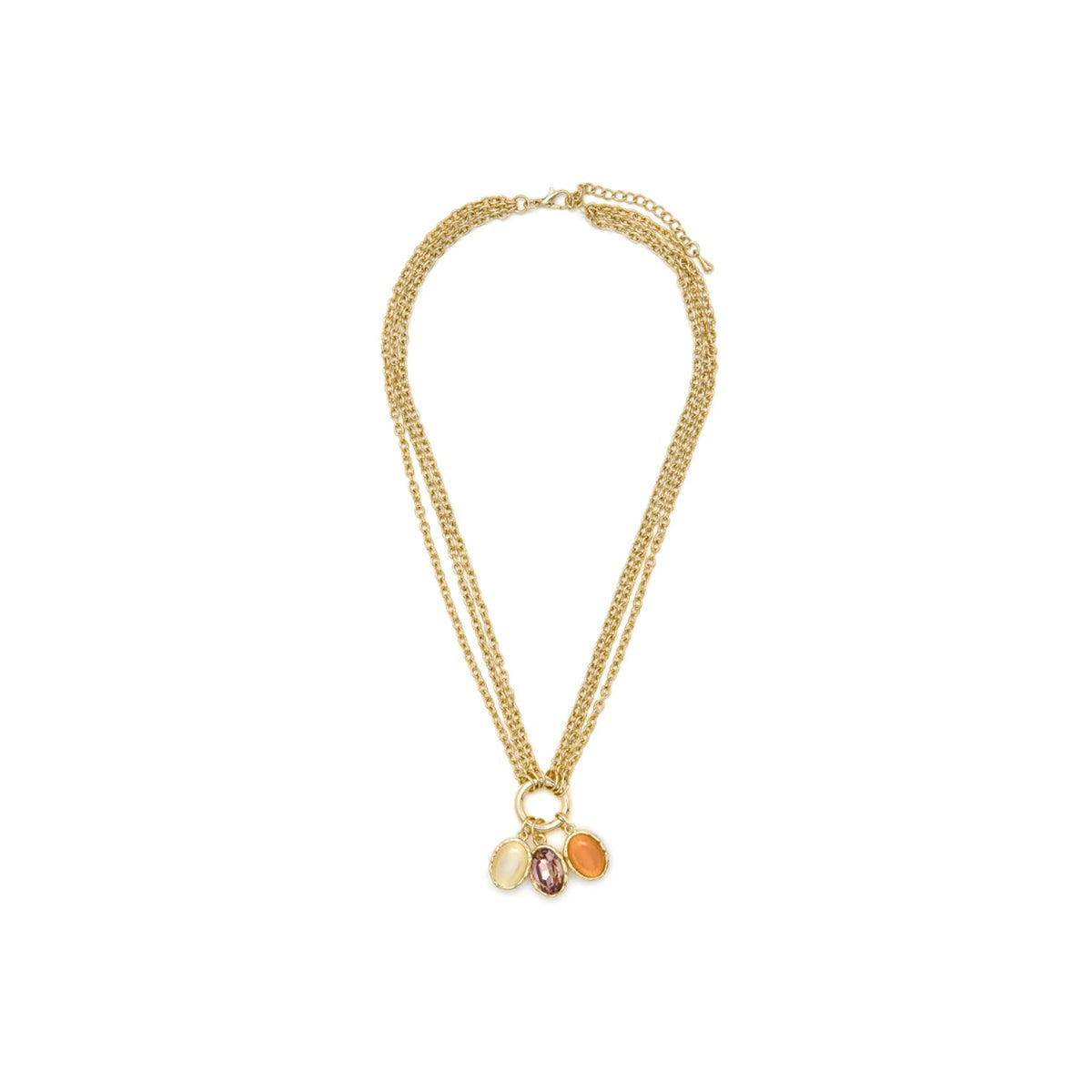 Collar de Ojo de Gato Multicolor acabado en oro amarillo 18k - Zalya – vista 3