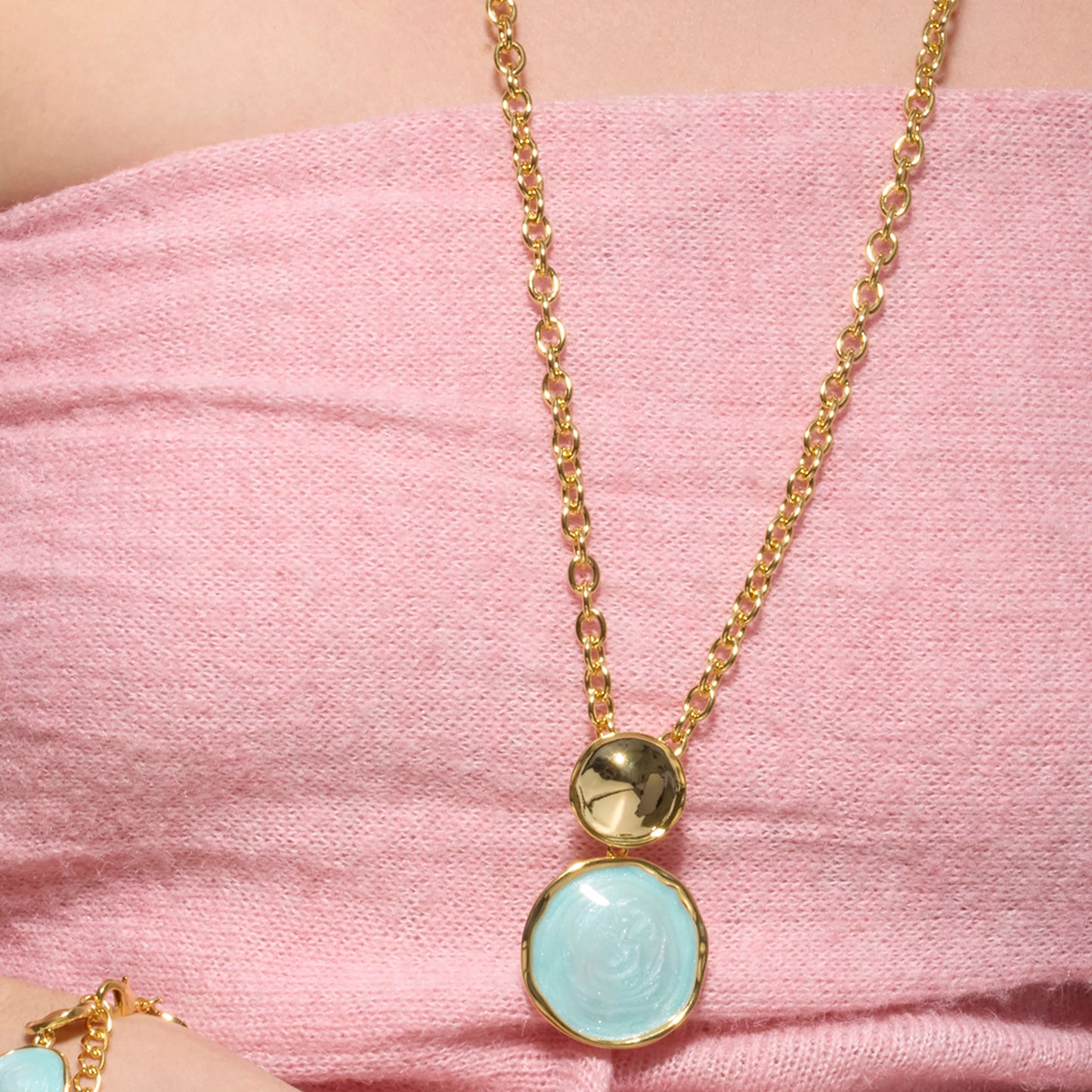 Collar acabado oro amarillo de 18k y Lacado Azul - Talorzi