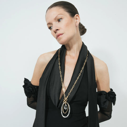 Collar de Perla Blanca acabado en oro amarillo 18k - Belefi