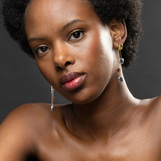 Pendientes acabados en oro amarillo 18K - Daphus