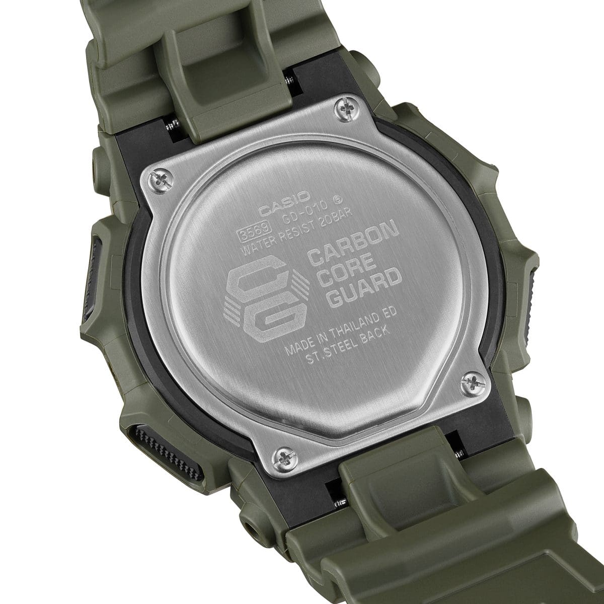 Casio G-SHOCK GD-010-3ER, vista trasera