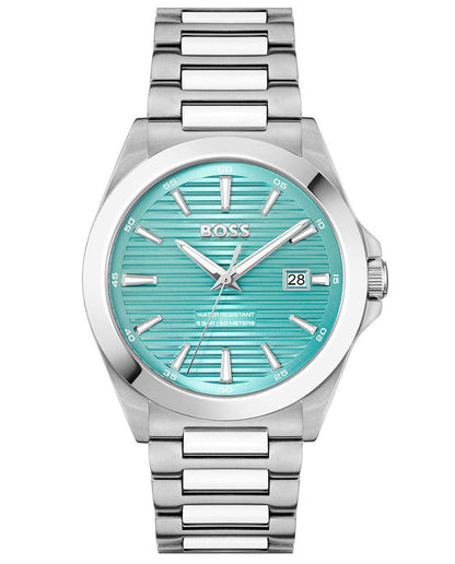 Reloj Hugo Boss Strike 1514171 con caja redonda y esfera azul, ideal para hombres con estilo moderno.