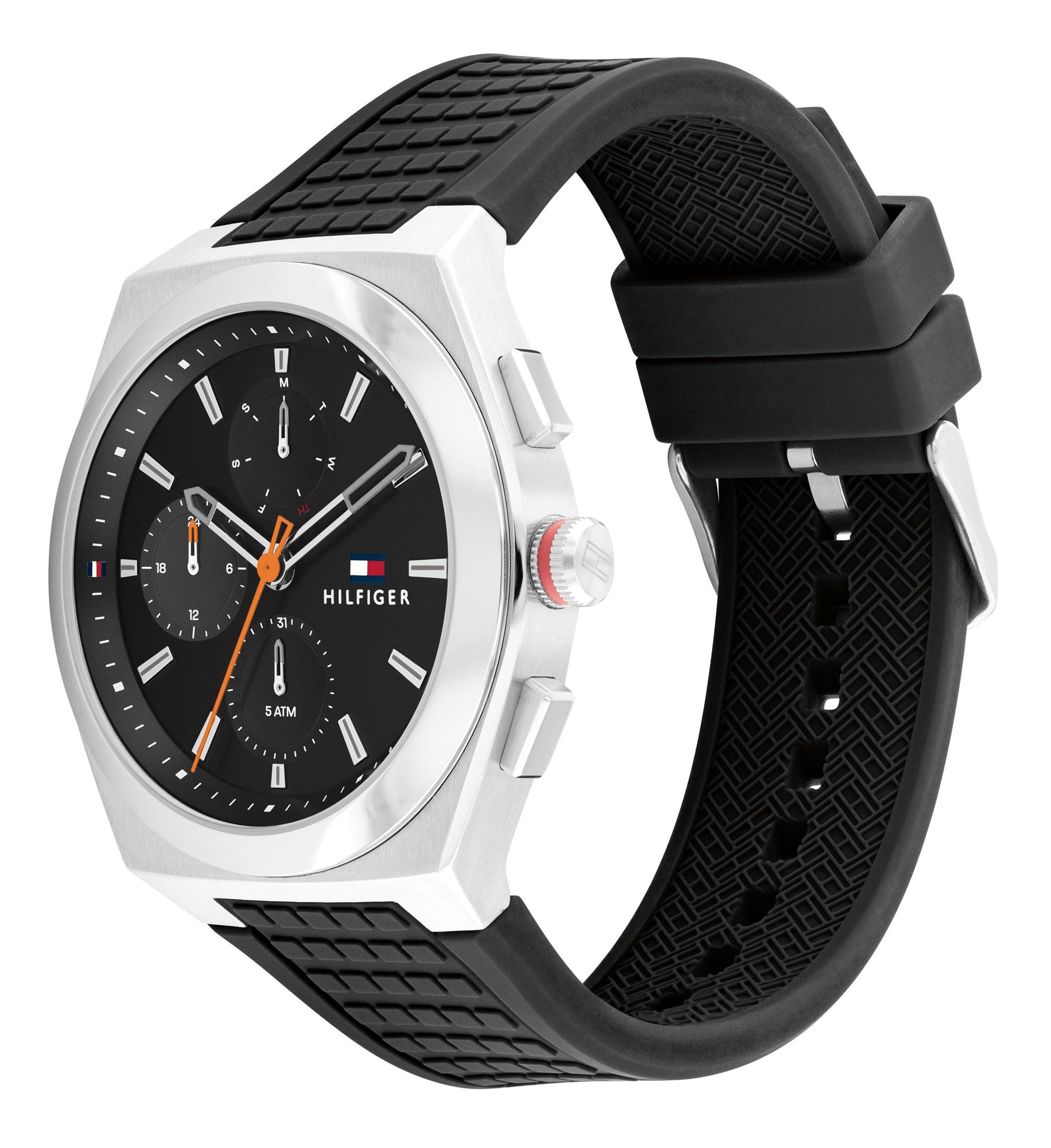 Reloj Tommy Hilfiger Connor para hombre con caja de acero inoxidable de 44 mm y esfera negra