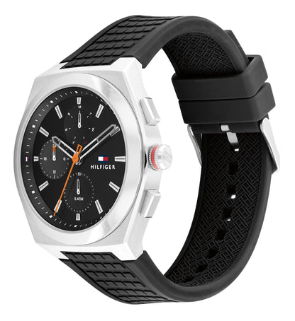 Reloj Tommy Hilfiger Connor para hombre con caja de acero inoxidable de 44 mm y esfera negra
