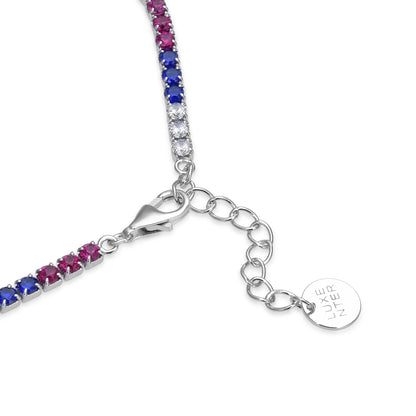 Pulsera de Plata de Ley 925 con Circonita Multicolor acabada en rodio - Tahu