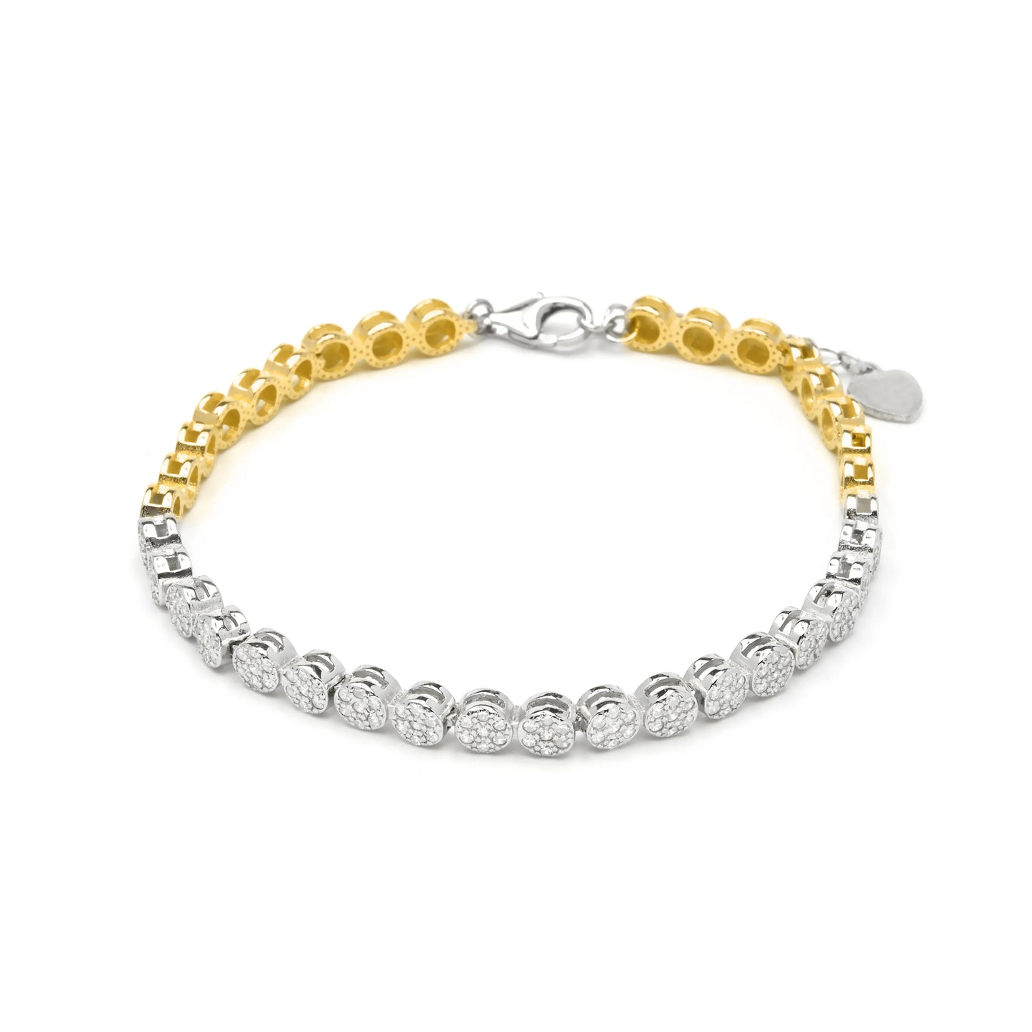 Pulsera de Plata de Ley 925 y Circonita Brillante acabado en oro amarillo 18k - Mailu
