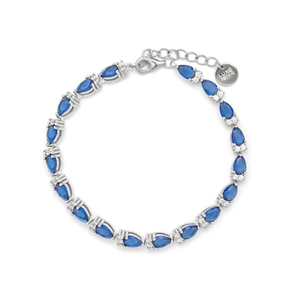 Pulsera de Plata de Ley 925 y Circonita Zafiro acabado en rodio - Dagin