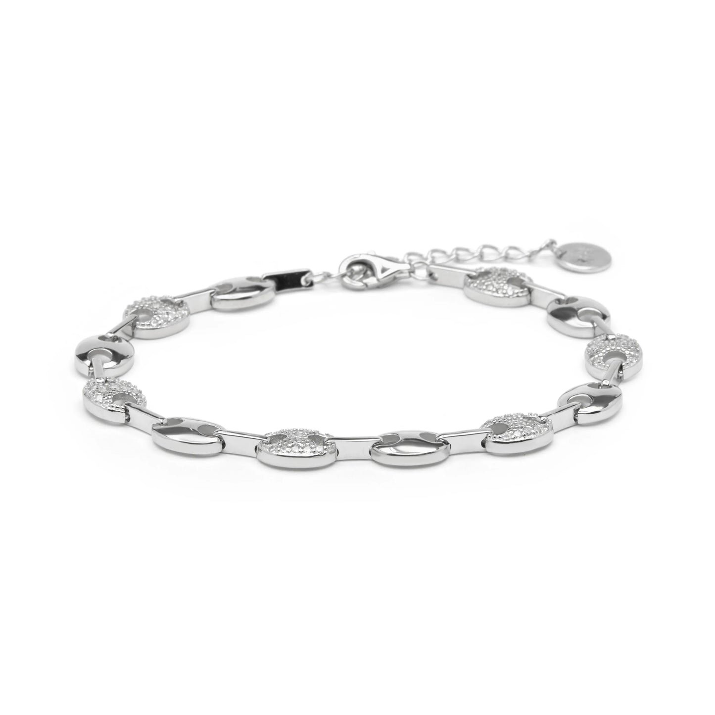 Pulsera de Plata de Ley 925 y Circonita Brillante acabado en rodio - Mione