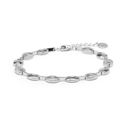 Pulsera de Plata de Ley 925 y Circonita Brillante acabado en rodio - Mione