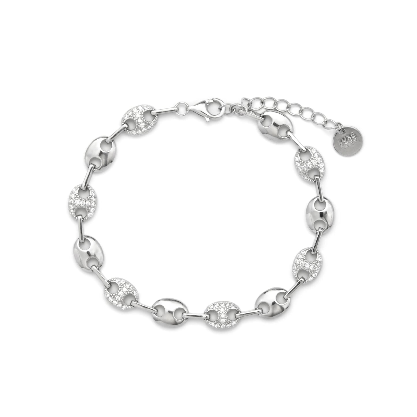 Pulsera de Plata de Ley 925 y Circonita Brillante acabado en rodio - Mione