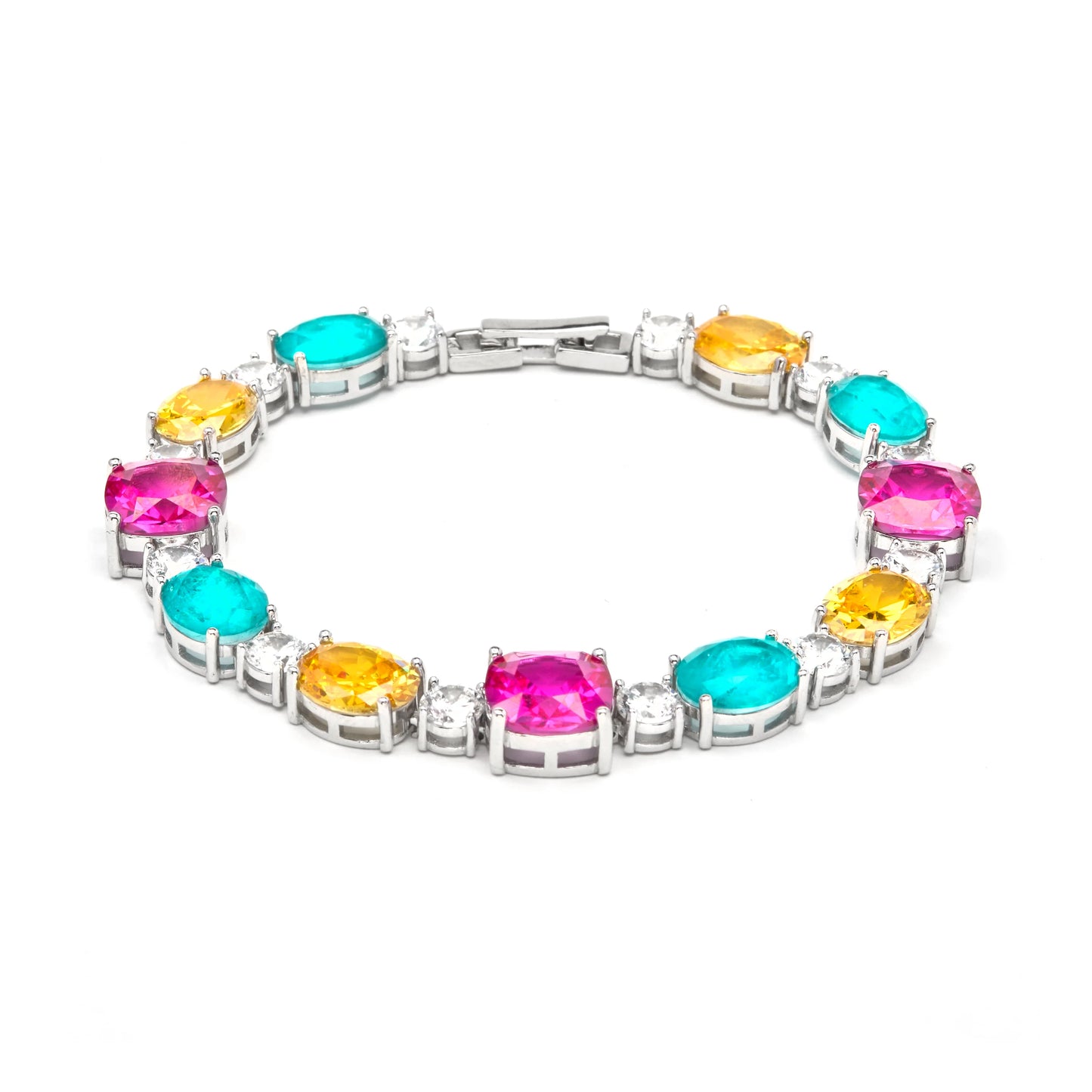 Pulsera de Plata de Ley 925 y Circonita Multicolor acabado en rodio - Beniwa