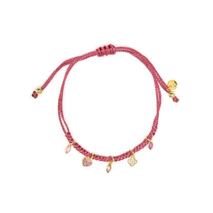 Pulsera de Plata de Ley 925 y Circonita Multicolor acabado en oro amarillo 18k - Dahu