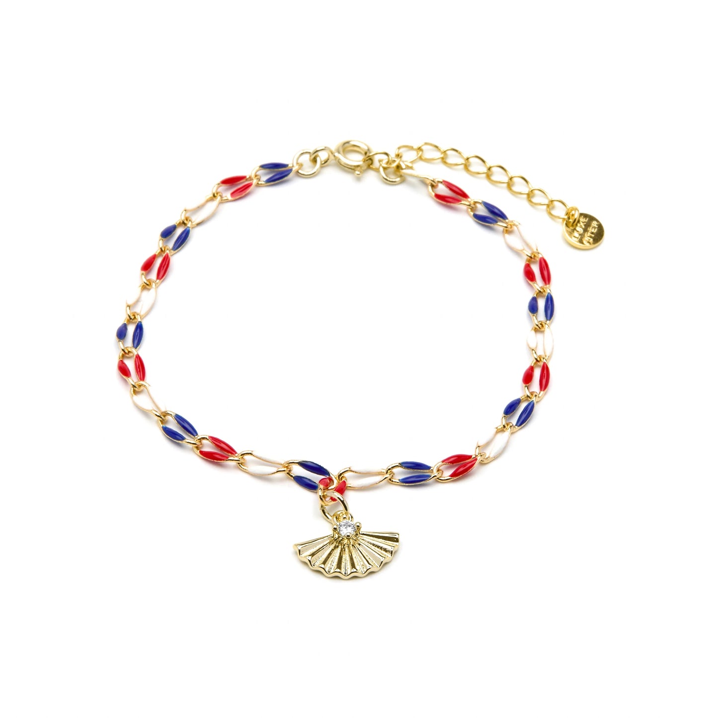 Pulsera de Plata de Ley 925 y Lacado Multicolor acabado oro amarillo de 18k - Xibruk