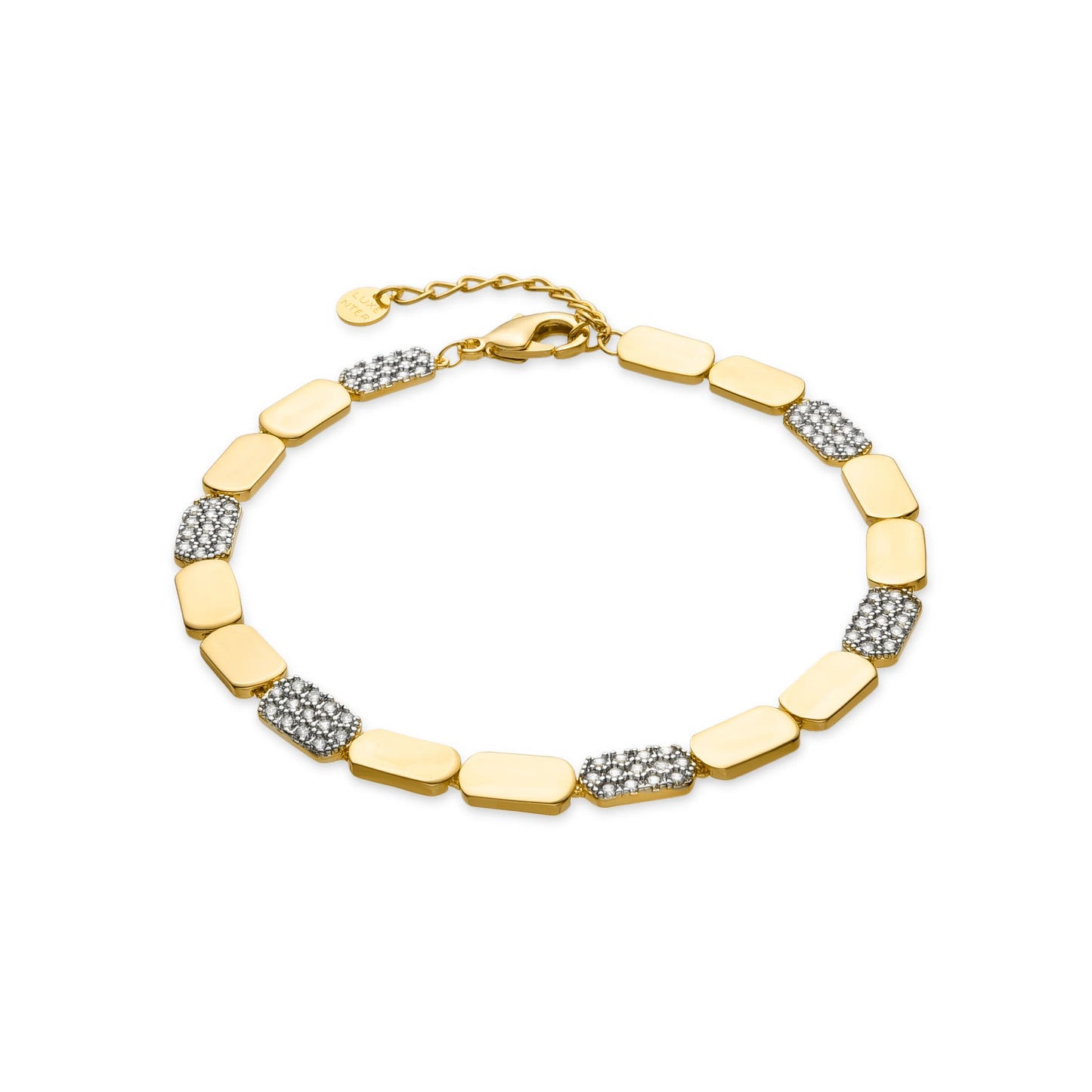 Pulsera de Plata de Ley 925 y Circonita Brillante acabado oro amarillo de 18k - Likgo