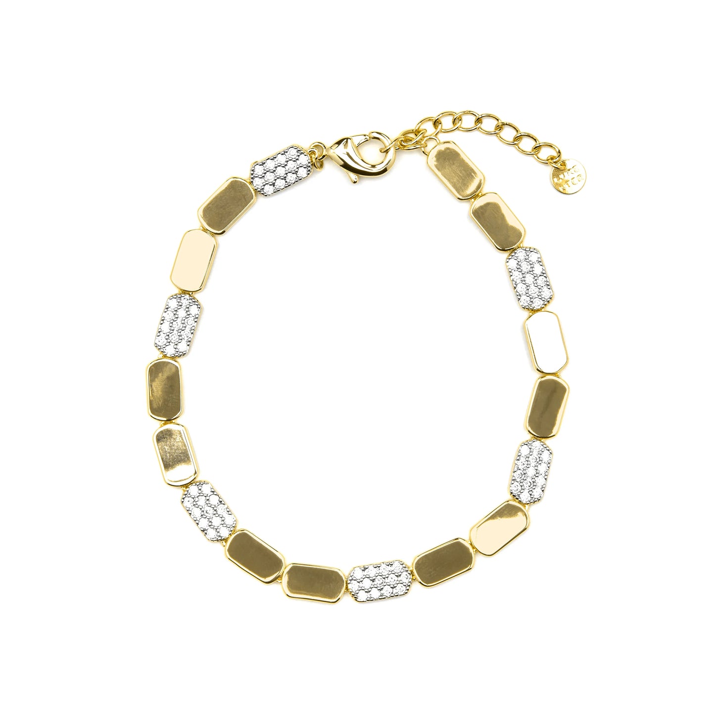 Pulsera de Plata de Ley 925 y Circonita Brillante acabado oro amarillo de 18k - Likgo