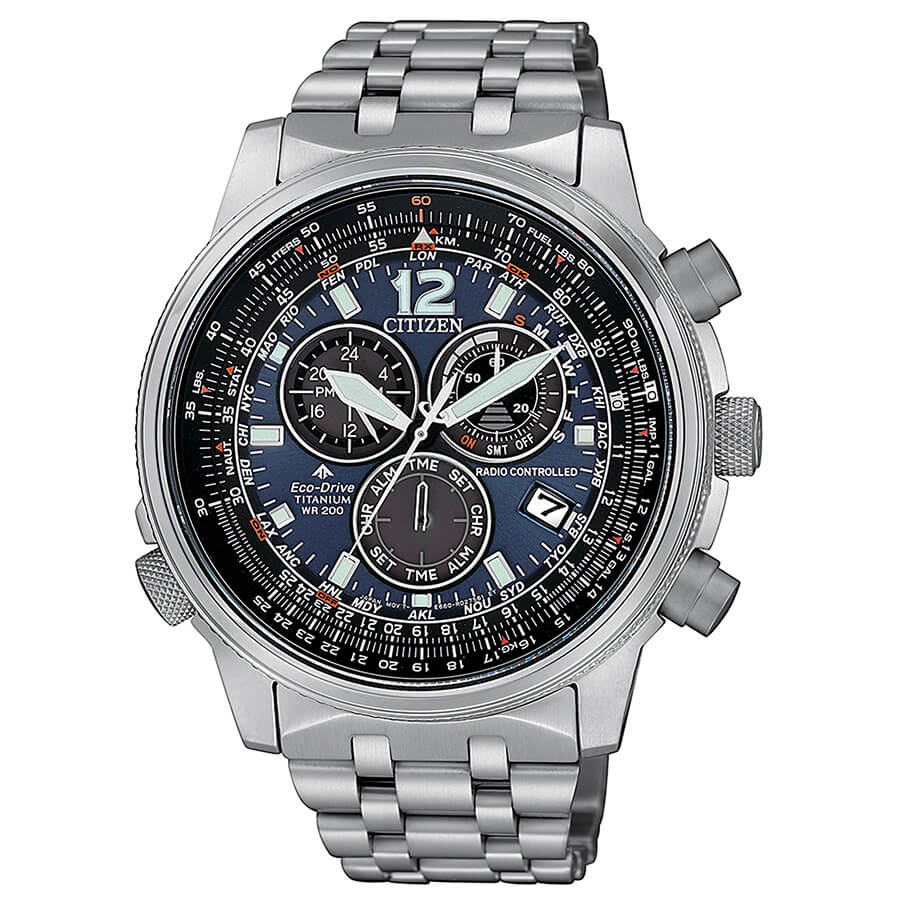 Reloj Citizen Crono Pilot Super Titanio Radiocontrol CB5850-80L