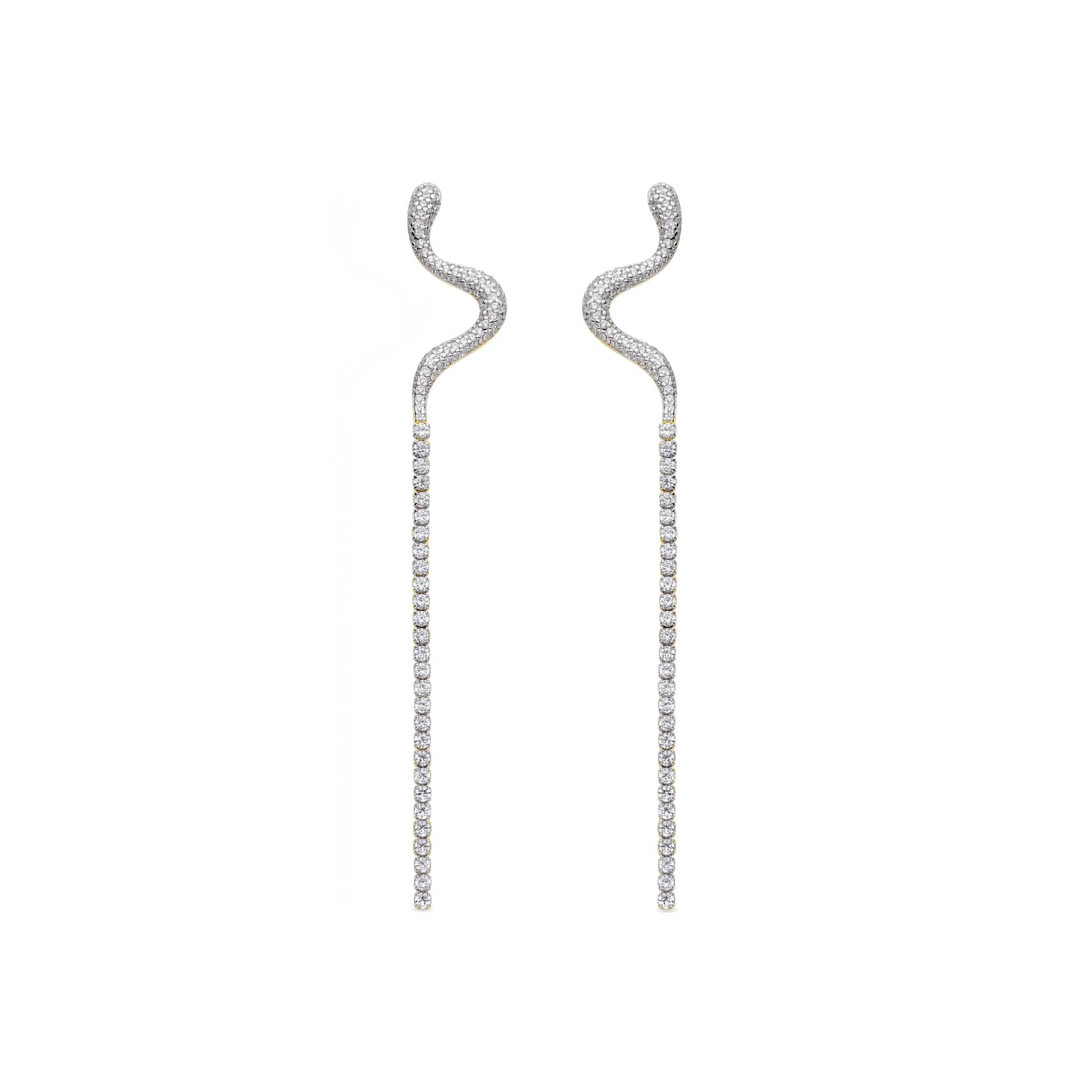 Pendientes de Plata de Ley 925 y Circonita Brillante acabados en oro amarillo de 18k - Tallax