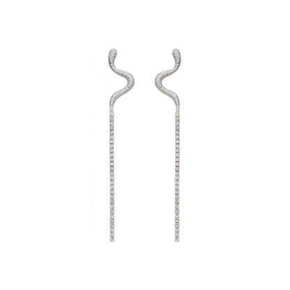 Pendientes de Plata de Ley 925 y Circonita Brillante acabados en oro amarillo de 18k - Tallax