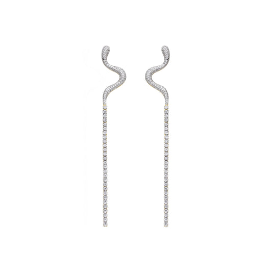 Pendientes de Plata de Ley 925 y Circonita Brillante acabados en oro amarillo de 18k - Tallax