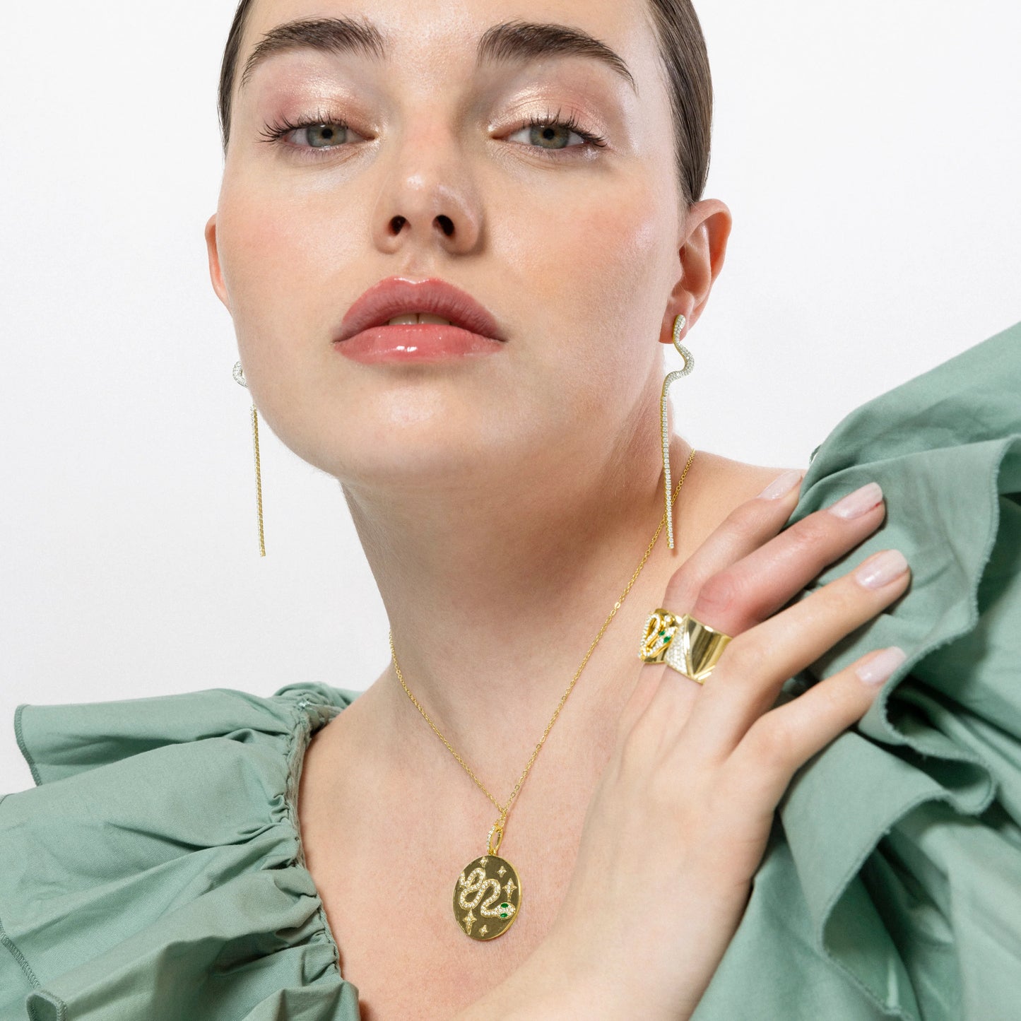 Pendientes de Plata de Ley 925 y Circonita Brillante acabados en oro amarillo de 18k - Tallax