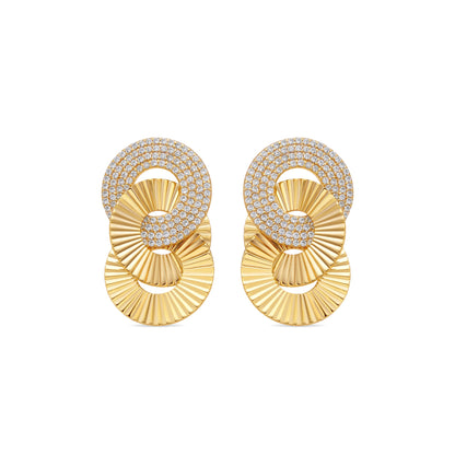 Pendientes de Plata de Ley 925 y Circonita Brillante acabado oro amarillo de 18k - Thydi