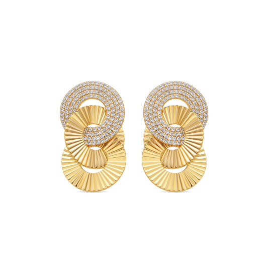 Pendientes de Plata de Ley 925 y Circonita Brillante acabado oro amarillo de 18k - Thydi