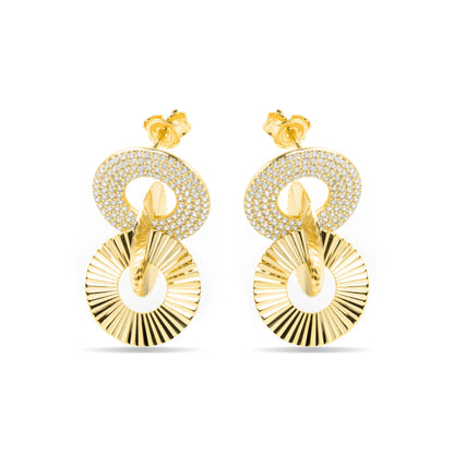 Pendientes de Plata de Ley 925 y Circonita Brillante acabado oro amarillo de 18k - Thydi