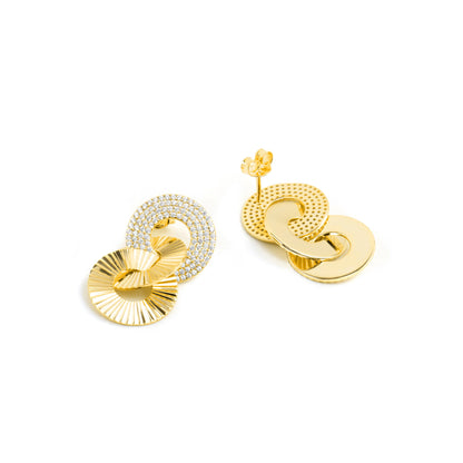 Pendientes de Plata de Ley 925 y Circonita Brillante acabado oro amarillo de 18k - Thydi