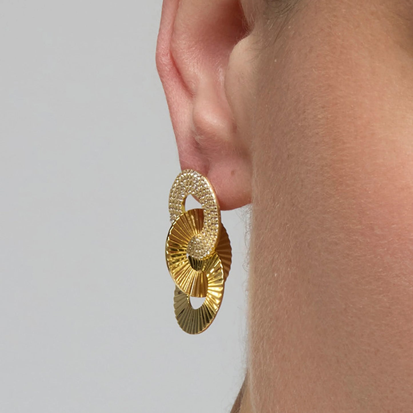 Pendientes de Plata de Ley 925 y Circonita Brillante acabado oro amarillo de 18k - Thydi