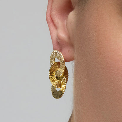 Pendientes de Plata de Ley 925 y Circonita Brillante acabado oro amarillo de 18k - Thydi