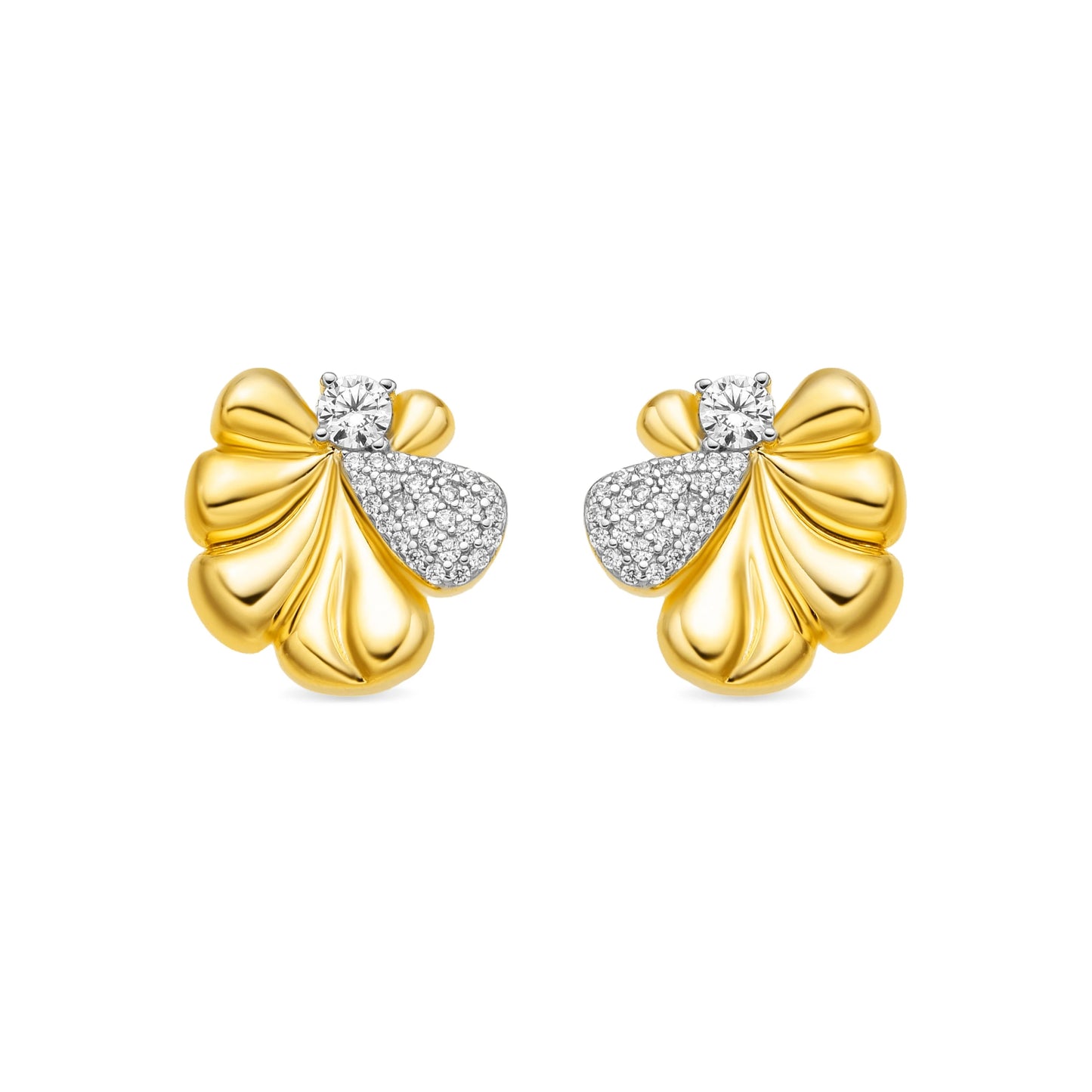 Pendientes de Plata de Ley 925 y Circonita Brillante acabado oro amarillo de 18k - Miski