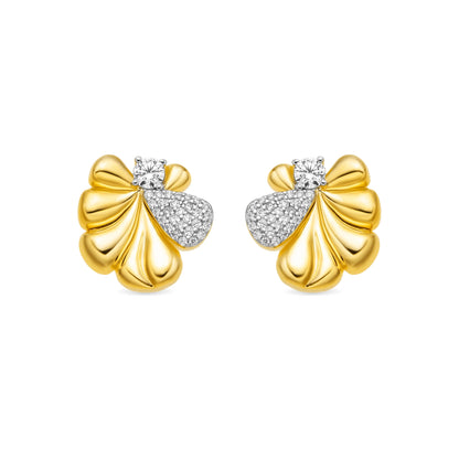 Pendientes de Plata de Ley 925 y Circonita Brillante acabado oro amarillo de 18k - Miski