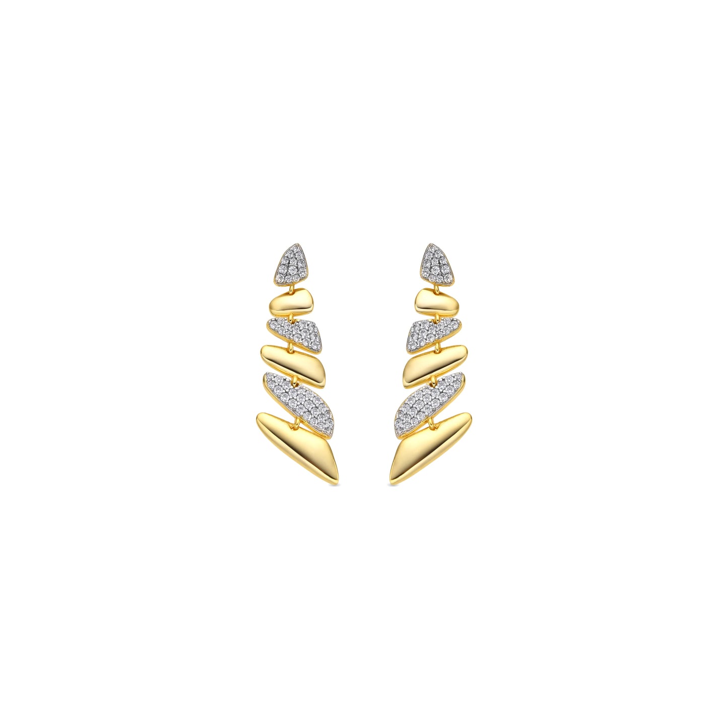 Pendientes de Plata de Ley 925 y Circonita Brillante acabado oro amarillo de 18k - Zolbak