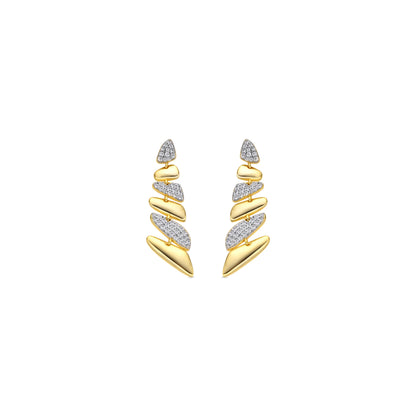 Pendientes de Plata de Ley 925 y Circonita Brillante acabado oro amarillo de 18k - Zolbak