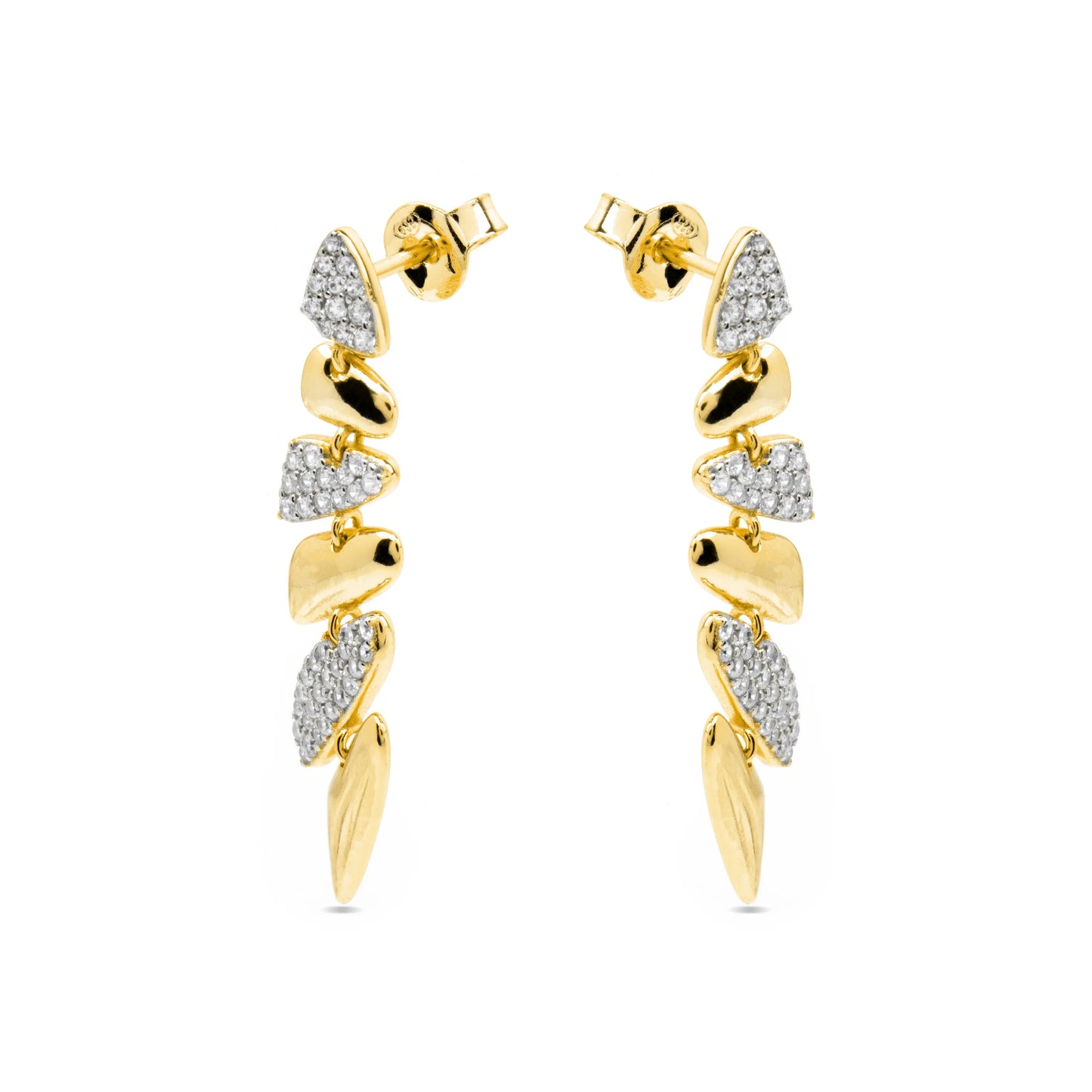 Pendientes de Plata de Ley 925 y Circonita Brillante acabado oro amarillo de 18k - Zolbak