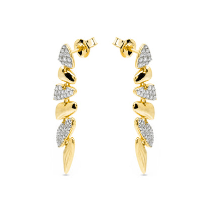 Pendientes de Plata de Ley 925 y Circonita Brillante acabado oro amarillo de 18k - Zolbak