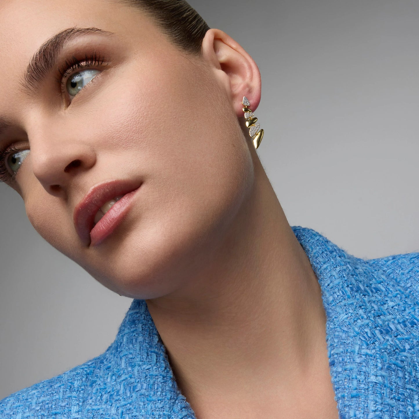 Pendientes de Plata de Ley 925 y Circonita Brillante acabado oro amarillo de 18k - Zolbak