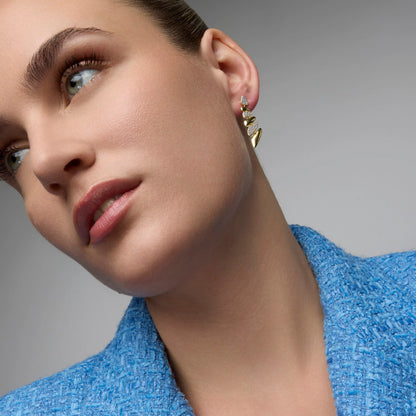 Pendientes de Plata de Ley 925 y Circonita Brillante acabado oro amarillo de 18k - Zolbak